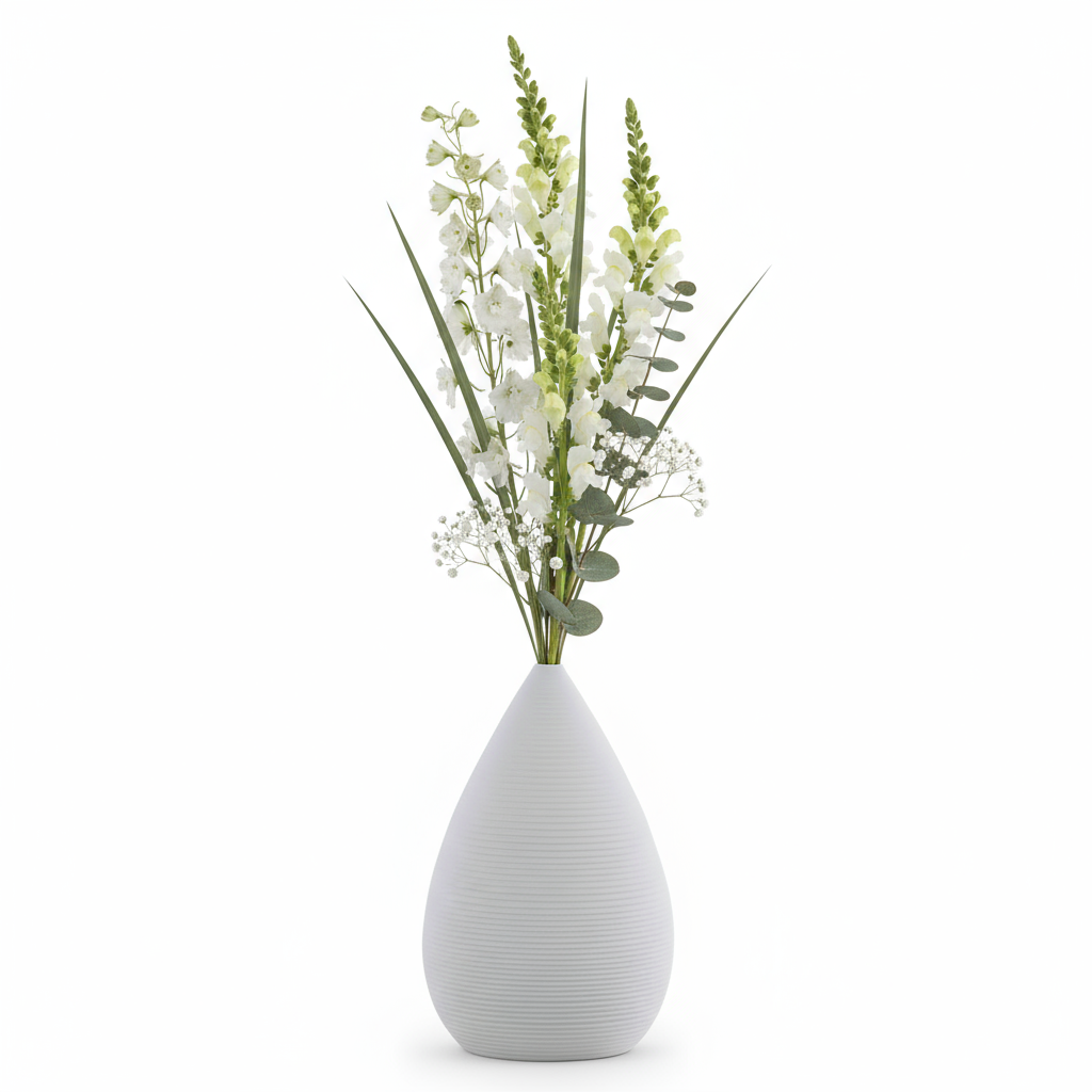 Prienne Bellied Ceramic Ribbed Vase