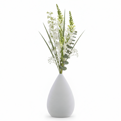Prienne Bellied Ceramic Ribbed Vase
