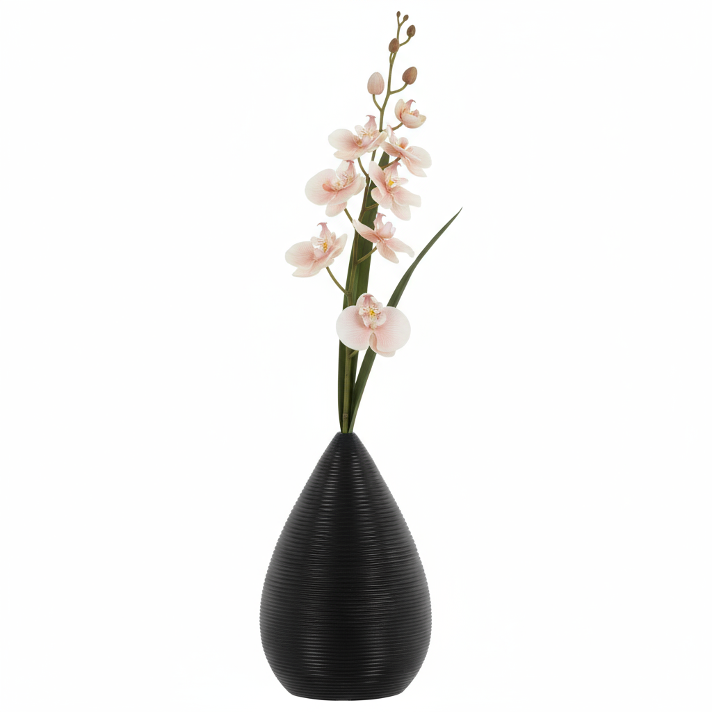 Prienne Bellied Ceramic Ribbed Vase