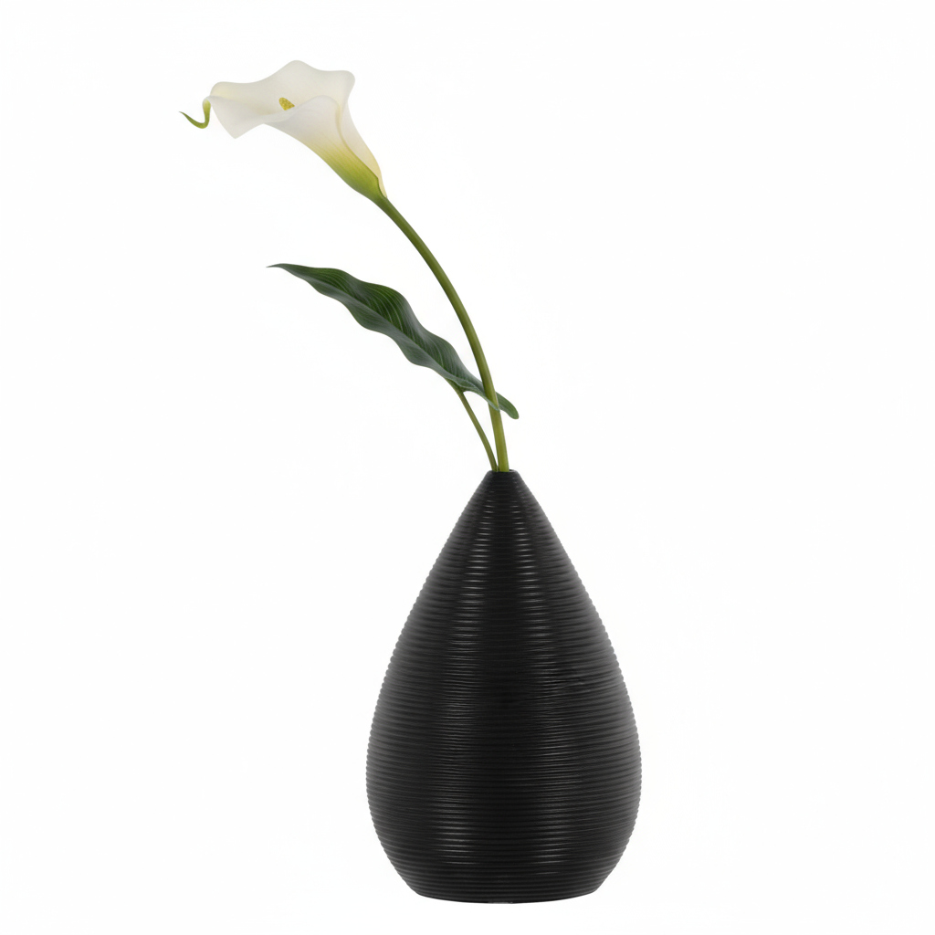 Prienne Bellied Ceramic Ribbed Vase