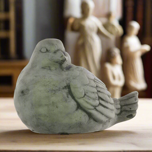 Cement Figurine Concrete Finish Gray-6.25"H
