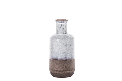 Ceramic Round Bottle Vase Gloss Finish-Urban Trends Collection-Blue-Small-Urban Trends Collection