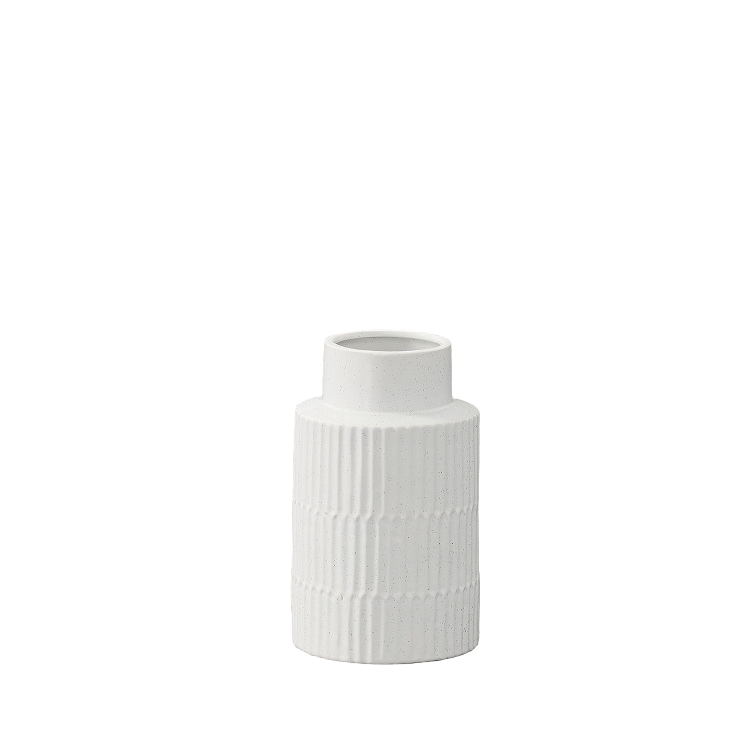 White textured vase on a white background
