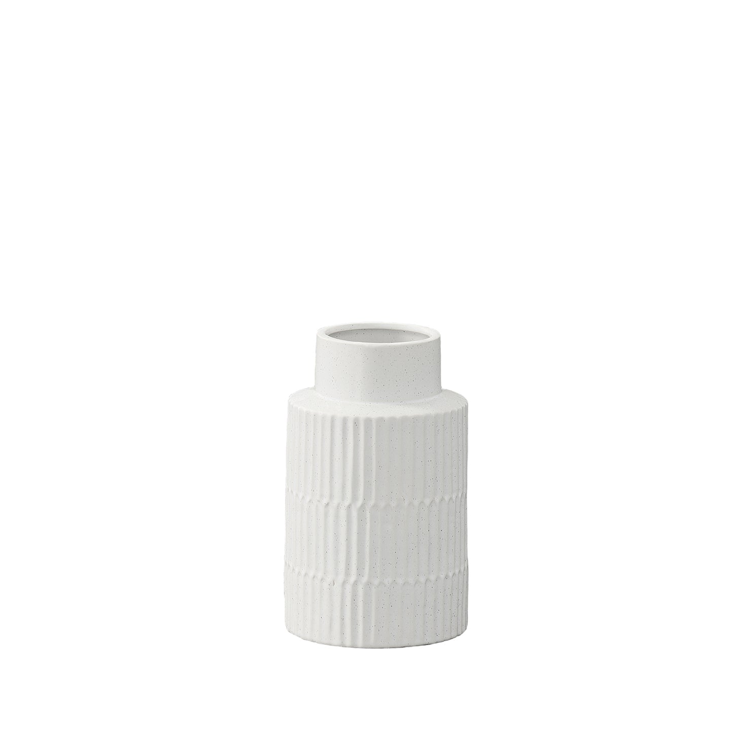 Bronte Ceramic Round Vase with Wide Opening and Speckled Design