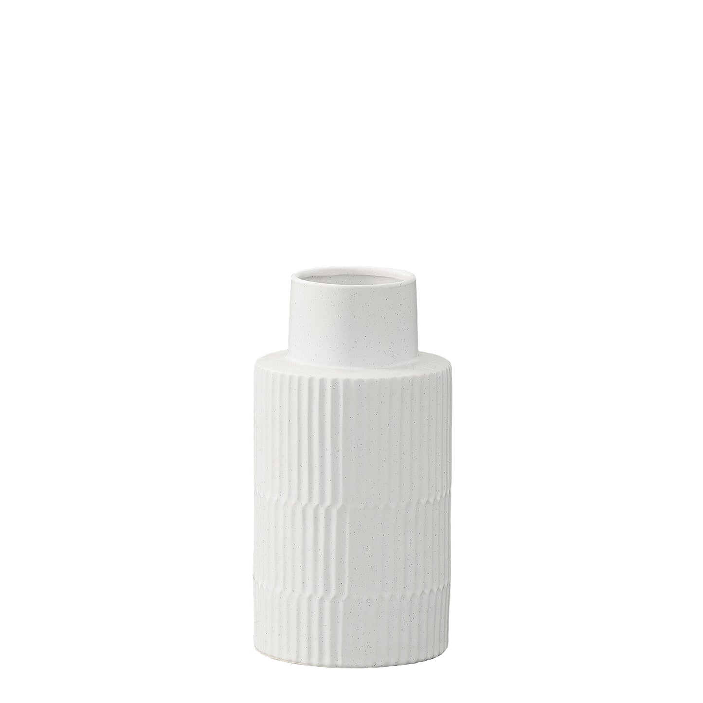 Bronte Ceramic Round Vase with Wide Opening and Speckled Design