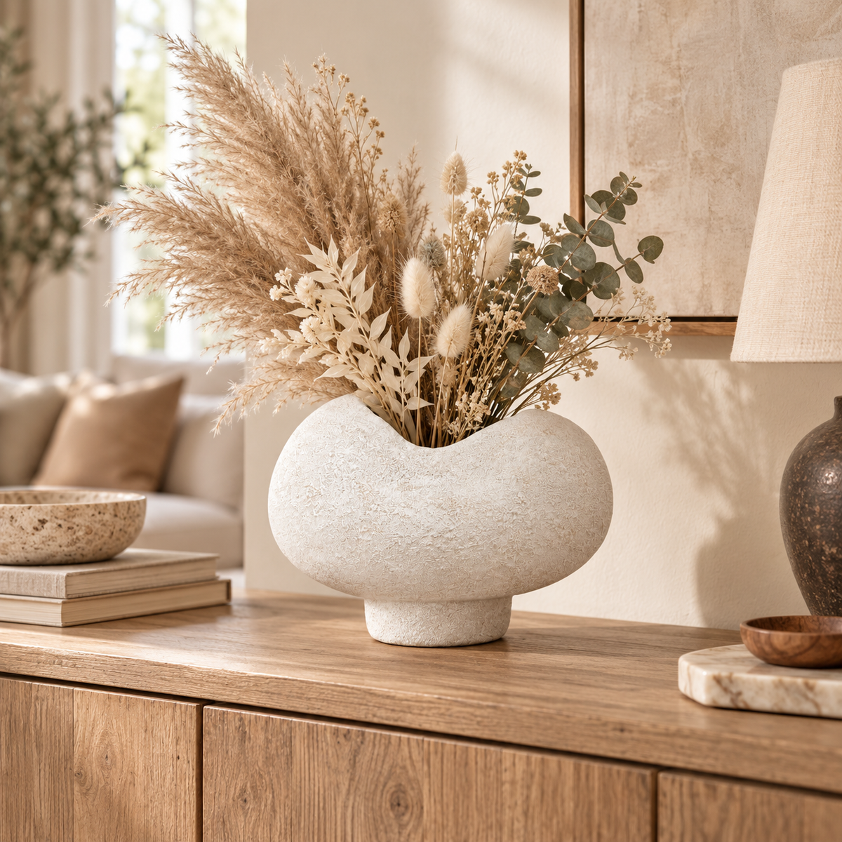 Lane Sculptural Pedestal Ceramic Vase