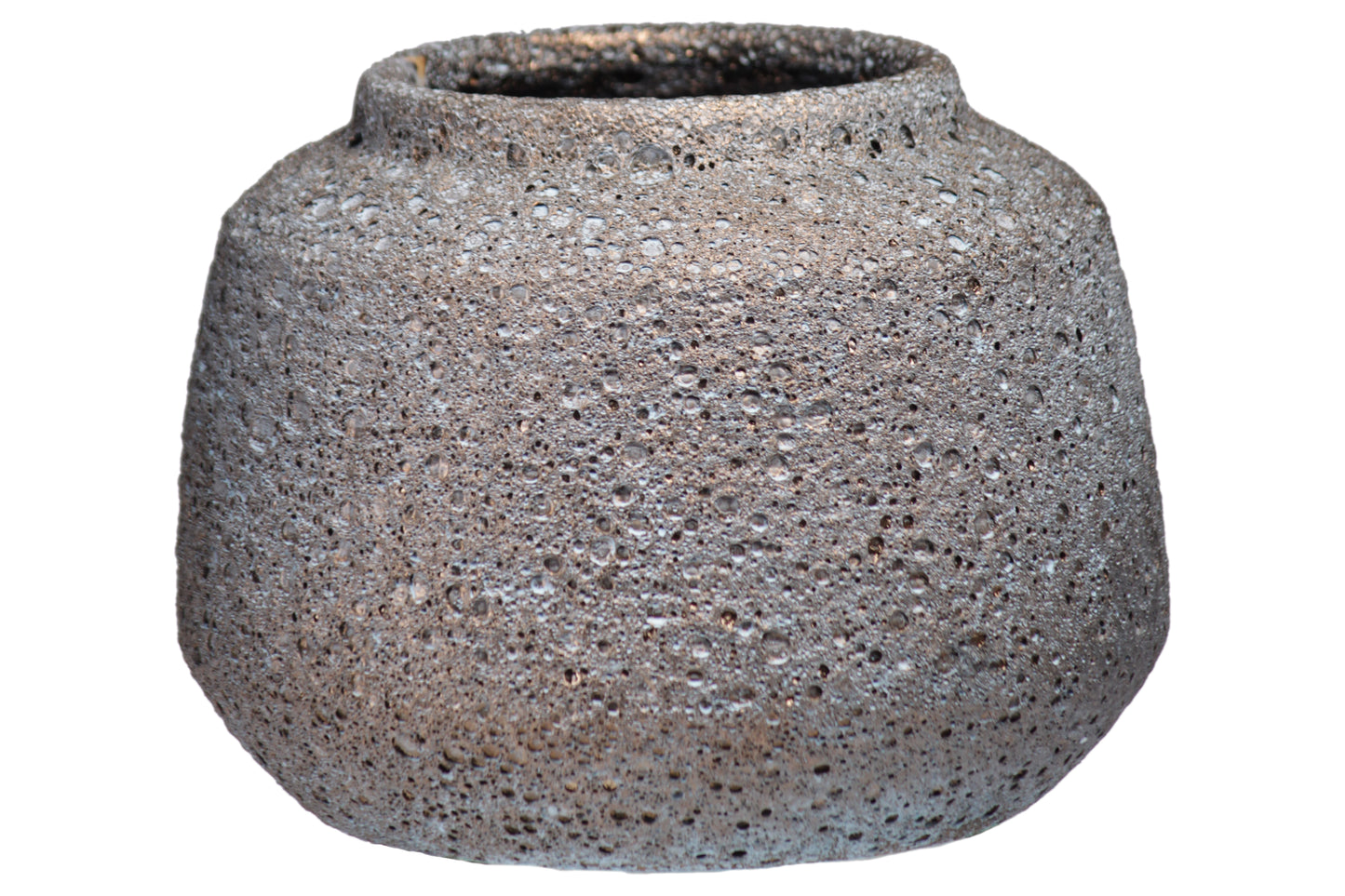 Ceramic Vase Volcanic Glaze Finish Turquoise-7.5"H