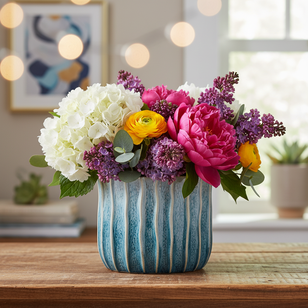 Audrey Ceramic Tall Oval Vase