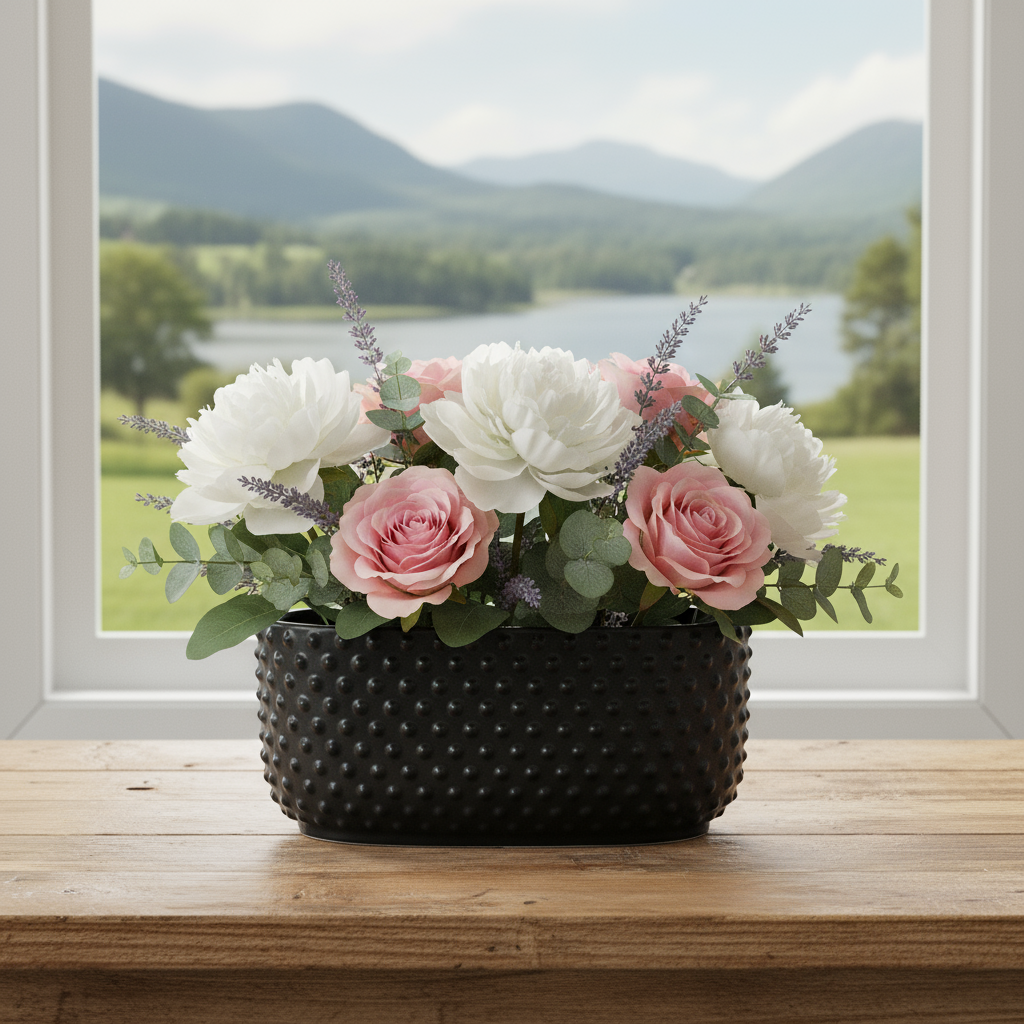 Cerys Ceramic Low Oval Vase
