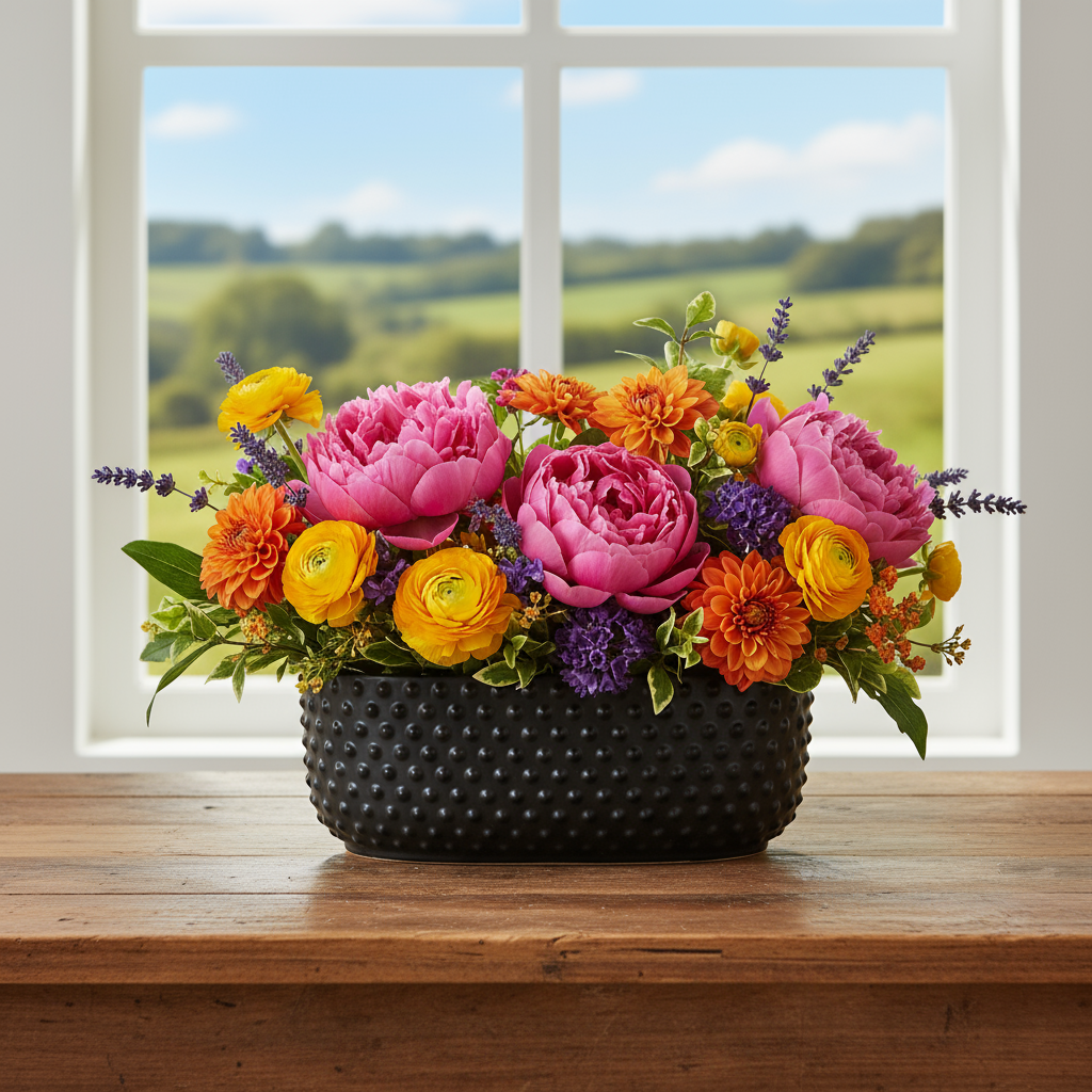 Cerys Ceramic Low Oval Vase