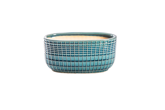 Ceramic Low Oval Pot Gloss Finish-5.25"H