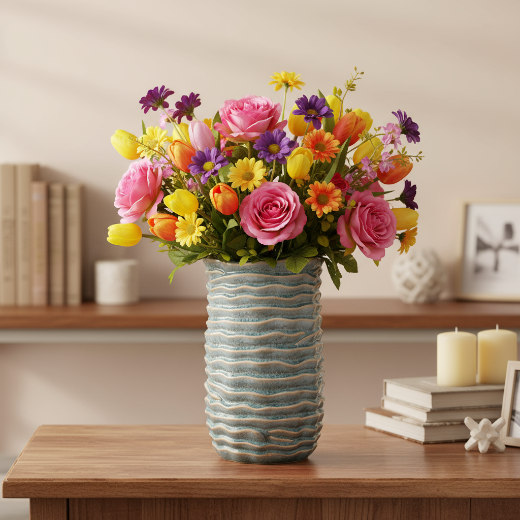 Phoebe Ceramic Round Vase