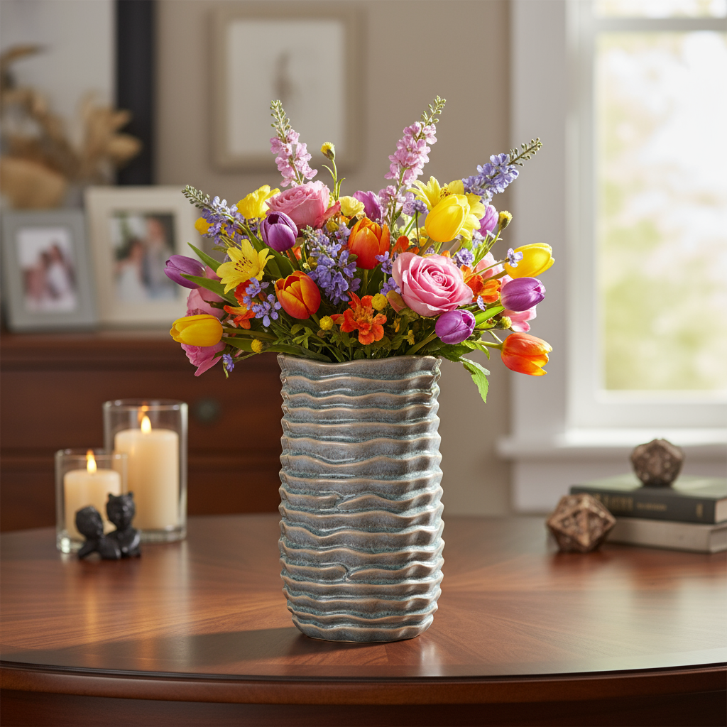 Phoebe Ceramic Round Vase