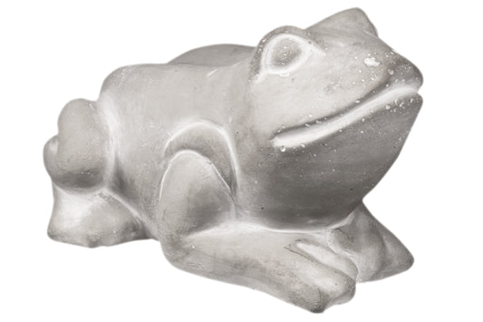 Cement Frog Statue Washed Finish Gray-4.5"H