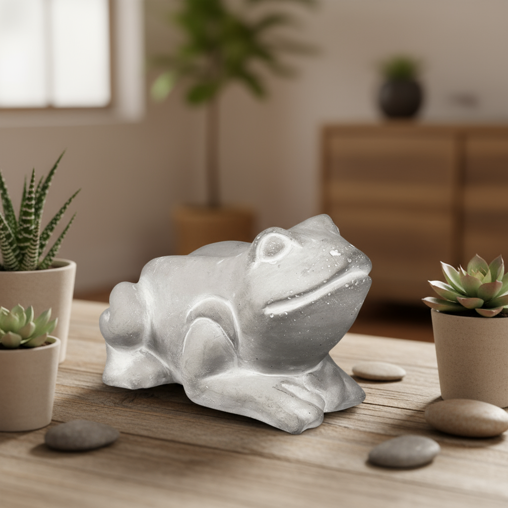 Mary Cement Frog Statue