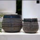 Ceramic Short Bellied Round Vase Set of Two Gloss Finish Blue