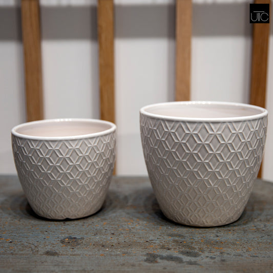 Ceramic Pot Gloss Finish White-5.25"H -77