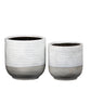 Ceramic Round Pot Gloss Finish Ivory..6.25"x6.25"x5.75"H -153