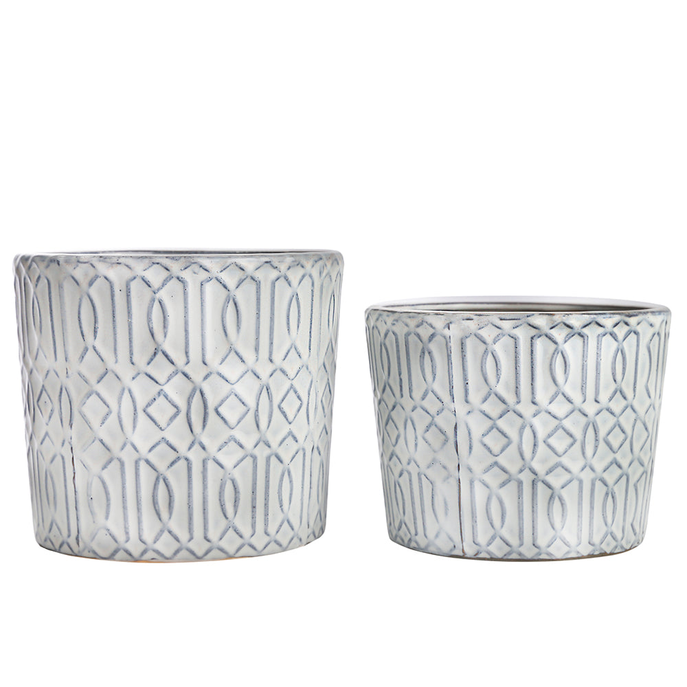 Ceramic Round Pot Gloss Finish Ivory-6.00"H