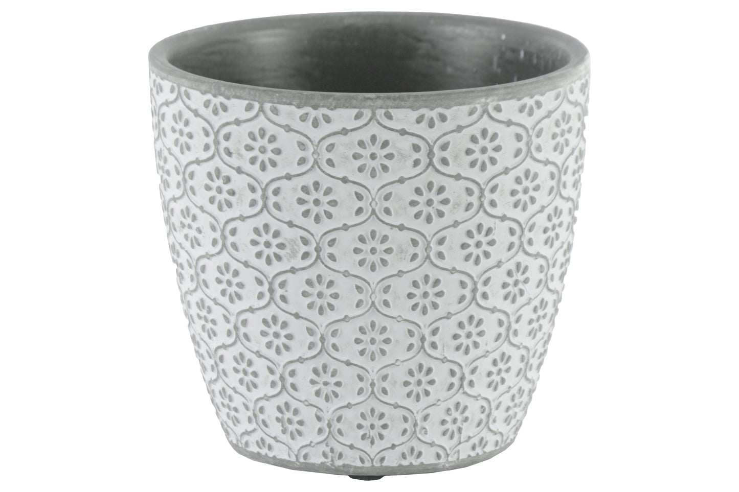 Terracotta  Round Pot Washed  Finish Gray-5"H -308