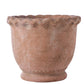 Modern Terracotta Planter with Sculpted Wave Rim