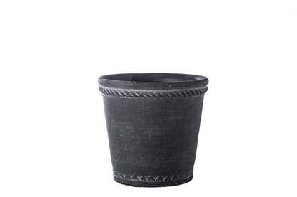 Cement Round Pot Washed Finish