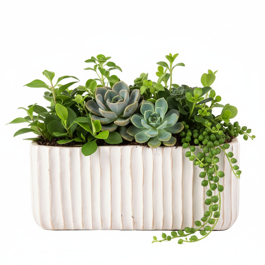 Callan Rectangular Column Design Cement Planter