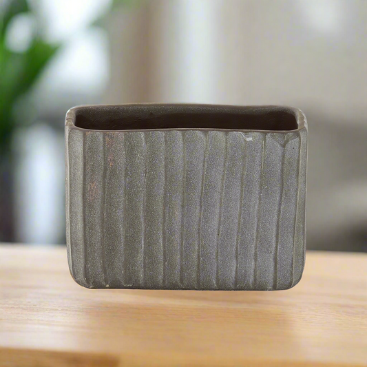 Lilijana Cement Tall Rectangle Pot
