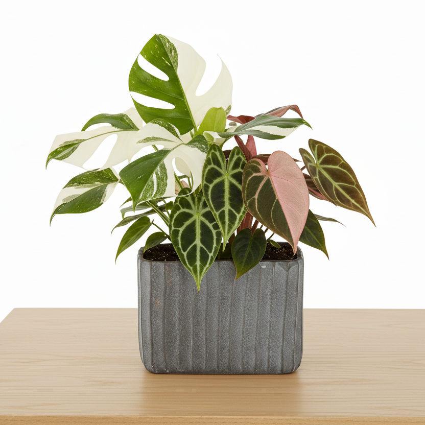 Lilijana Cement Tall Rectangle Pot