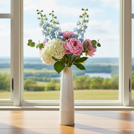 Calliope Ceramic Tall Round Vase