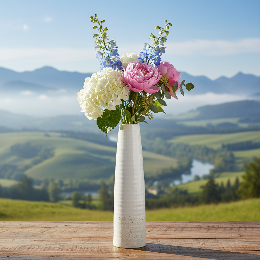 Calliope Ceramic Tall Round Vase