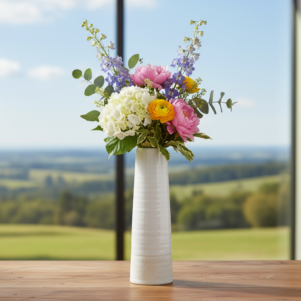 Calliope Ceramic Tall Round Vase