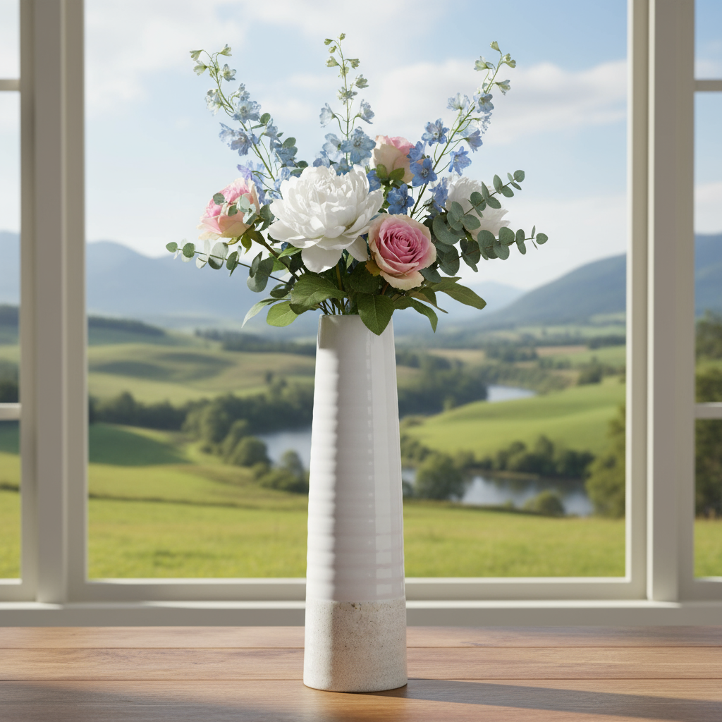 Calliope Ceramic Tall Round Vase