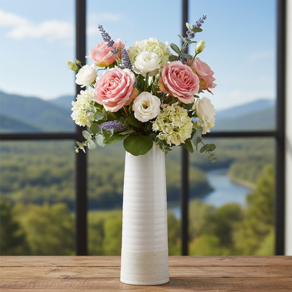 Calliope Ceramic Tall Round Vase