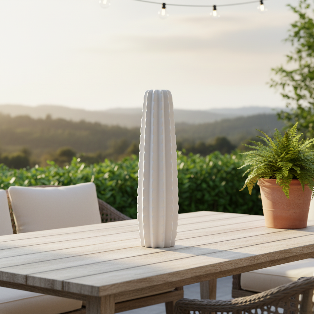 Astrid Ceramic Tall Bellied Cylinder Vase