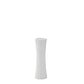 White vase with ribbed design on a white background