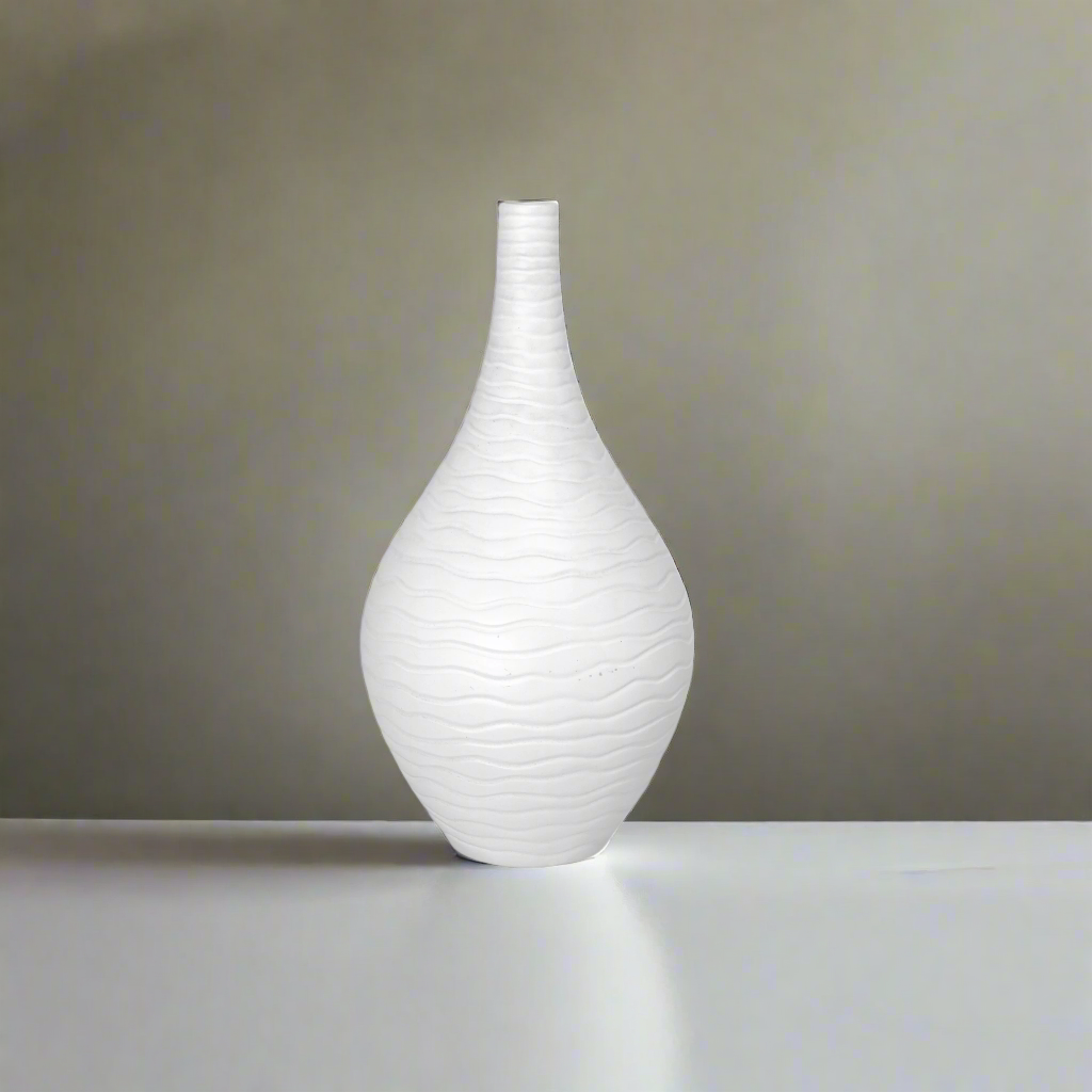 Rhesia Ribbed Ceramic Bottle Vase (Set of 3)
