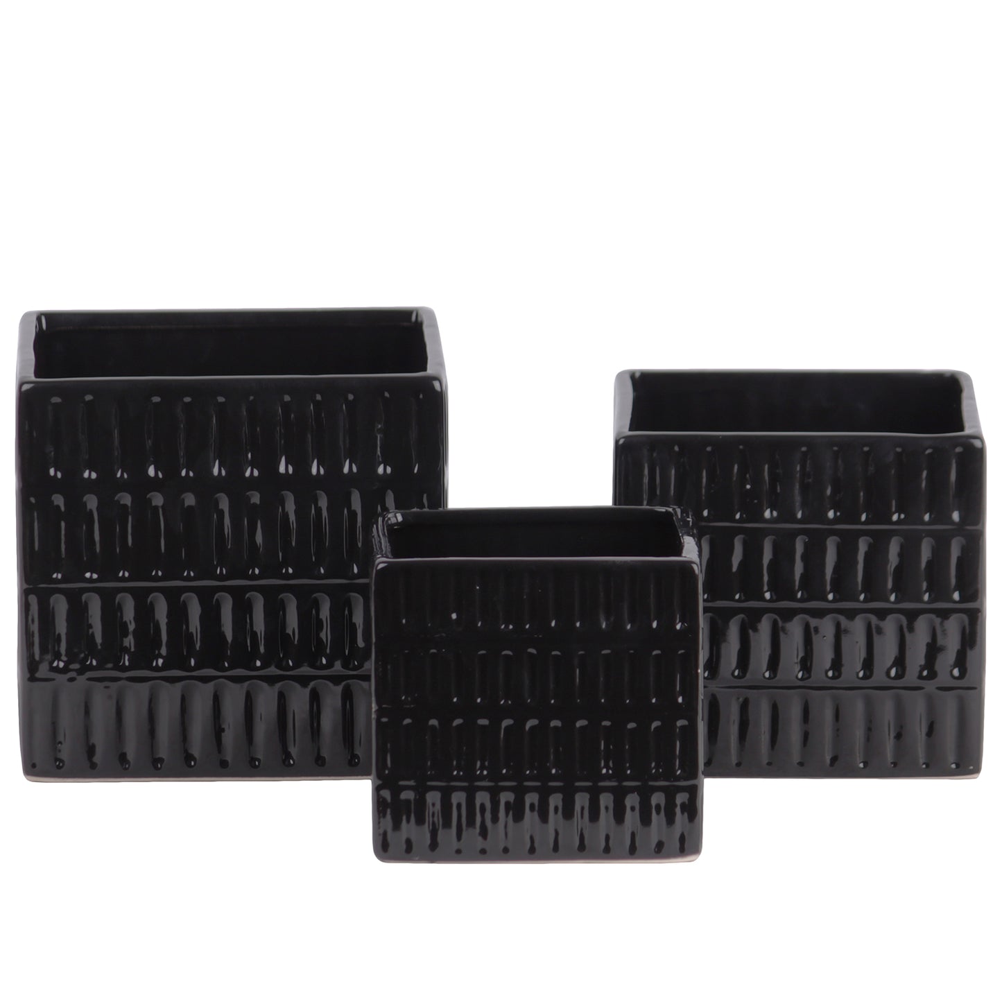 Primrose Ceramic Square Planter Set (Set of 3)
