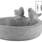 Rizze Engraved Floral Bird Bath Figurine