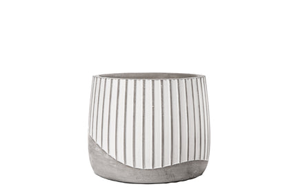 Cement Round Pot Distressed Concrete Finish