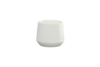 Cement Round Pot Painted Concrete Finish White