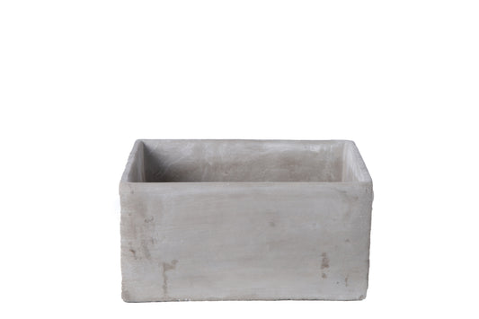 Cement Square Pot Concrete Finish Gray