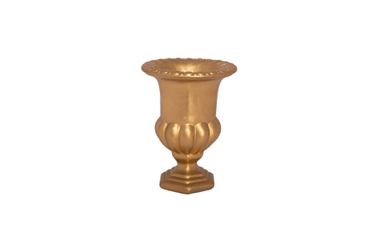 Terracotta Urn Classic Design MD Gold Finish..7.75"x7.75"x10.00"H
