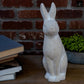 Terracotta Sitting Rabbit Figurine Distressed Finish Gray-13.75"H