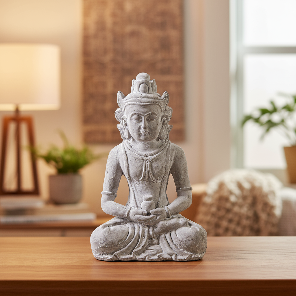 Cosima Cement Royal Meditating Buddha Figurine