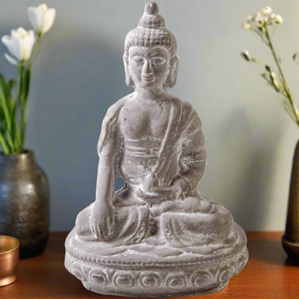 Emilli Cement Meditating Buddha in Bhumisparsha Mudra