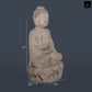 Cement Meditating Buddha Figurine Concrete Finish Gray-14.25"H