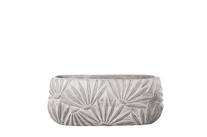 Cement Low Oval Pot Washed Concrete Finish
