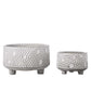 Cement Low Round Pot Washed Concrete Finish Gray