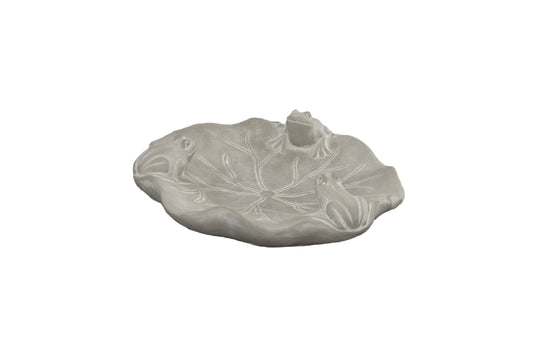 Cement Frog Bath Gray-2.75"H